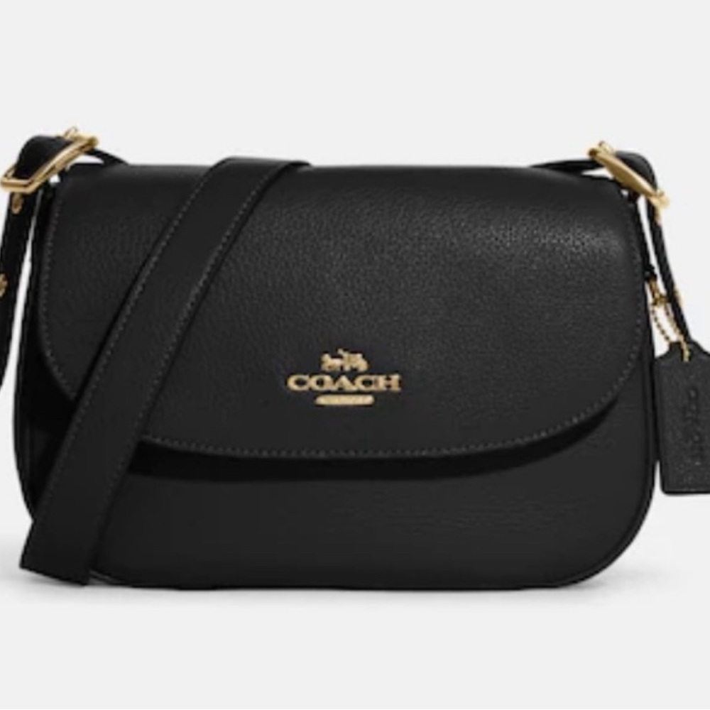 NWT COACH MACIE SADDLE BAG BLACK